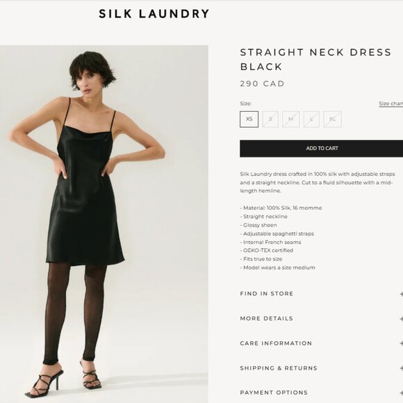 Silk Laundry Straight Neck Silk Dress Black Small - Picture 3 of 10